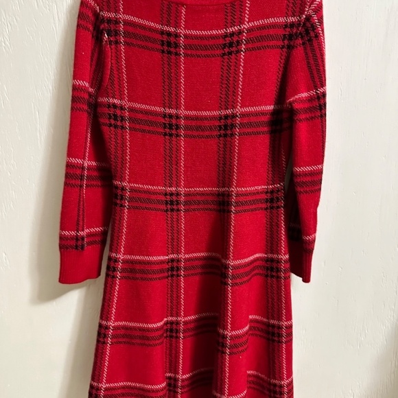 POPPIES AND ROSES Girls 8 Preppy Red Plaid Winter Sweater Dress - Picture 8 of 8